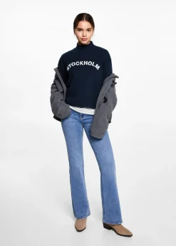 MANGO Swetry I Kardigany*Dzianinowy sweter z napisem