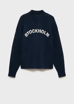 MANGO Swetry I Kardigany*Dzianinowy sweter z napisem