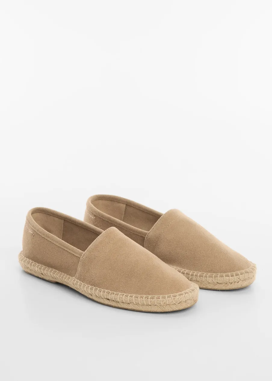 MANGO Skóra|Buty*Espadryle z dwoiny na jutowej podeszwie