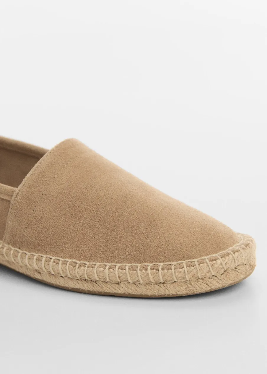MANGO Skóra|Buty*Espadryle z dwoiny na jutowej podeszwie