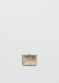 MANGO Galanteria Skórzana*Etui na karty w metalicznym kolorze