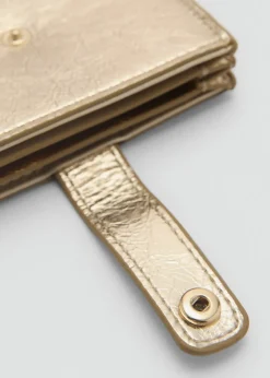 MANGO Galanteria Skórzana*Etui na karty w metalicznym kolorze