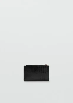 MANGO Galanteria Skórzana*Etui na karty z dekoracyjnymi szwami