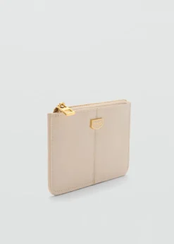 MANGO Galanteria Skórzana*Etui na karty z dekoracyjnymi szwami