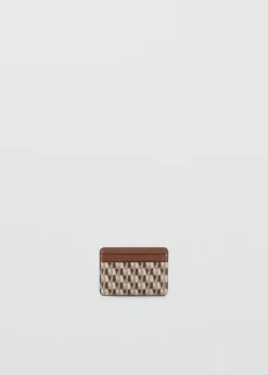 MANGO Galanteria Skórzana*Etui na karty z nadrukiem logo