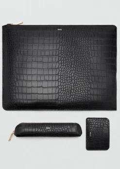MANGO Galanteria Skórzana|Więcej Akcesoriów*Etui na laptopa z teksturą skóry krokodyla