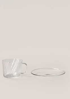 MANGO Zastawa Stołowa|Szklanki I Kieliszki*Filiżanka ze szkła borokrzemowego z teksturą 300 ml