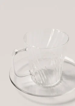 MANGO Zastawa Stołowa|Szklanki I Kieliszki*Filiżanka ze szkła borokrzemowego z teksturą 120 ml