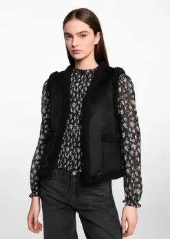 MANGO Kamizelki*Futrzana kamizelka kombi