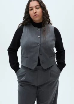 MANGO Kamizelki*Garniturowa kamizelka w prążki