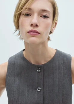 MANGO Kamizelki*Garniturowa kamizelka w prążki