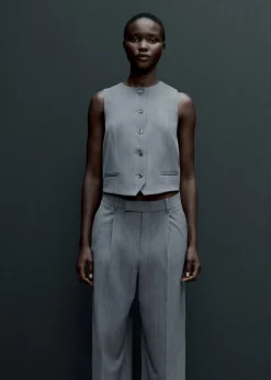 MANGO Kamizelki*Garniturowa kamizelka w prążki