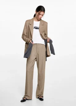 MANGO Spodnie*Garniturowe spodnie w kurzą stopkę