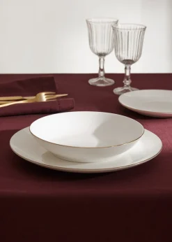 MANGO Zastawa Stołowa*Głęboki talerz z porcelany kostnej z obwódką