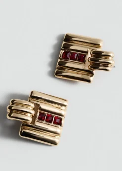 MANGO Biżuteria*Geometryczne kolczyki z kryształkami