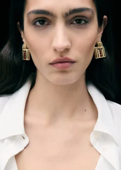 MANGO Biżuteria*Geometryczne kolczyki z kryształkami