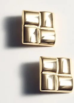 MANGO Biżuteria*Geometryczne kolczyki z wypukłym wzorem