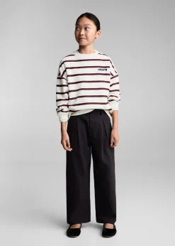 Dzieci MANGO Bluzy*Haftowana bluza w paski