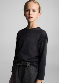 Dzieci MANGO Koszulki I Topy*Haftowana koszulka z frędzlami