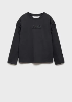 Dzieci MANGO Koszulki I Topy*Haftowana koszulka z frędzlami