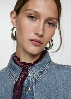 MANGO Kurtki|Koszule I Bluzki*Jeansowa bluza postrzępiony dół