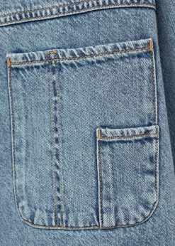 MANGO Kurtki|Koszule I Bluzki*Jeansowa bluza postrzępiony dół