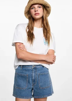MANGO Krótkie Spodenki*Jeansowe szorty z kieszeniami