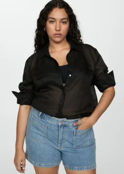 MANGO Krótkie Spodenki*Jeansowe szorty z kieszeniami