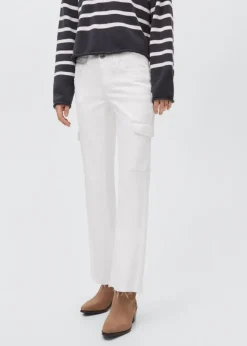 MANGO Dżinsy*Jeansy cargo crop