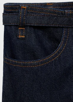 MANGO Dżinsy*Jeansy z szerokimi nogawkami i paskiem rinse wash