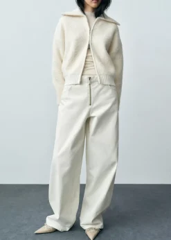 MANGO Dżinsy*Jeansy z szerokimi nogawkami i zamkiem