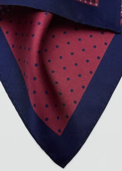 MANGO Krawaty, Muszki I Chusteczki Do Nosa*Jedwabna poszetka ze wzorem