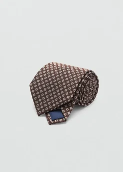 MANGO Krawaty, Muszki I Chusteczki Do Nosa*Jedwabny krawat geometryczny deseń