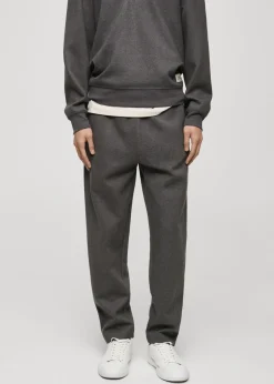 MANGO Spodnie*Joggery bawełniane z haftowanym motywem