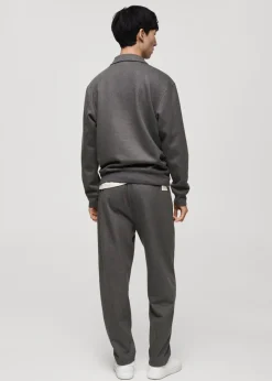 MANGO Spodnie*Joggery bawełniane z haftowanym motywem