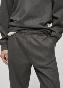 MANGO Spodnie*Joggery bawełniane z haftowanym motywem