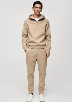 MANGO Spodnie*Joggery z flaneli z troczkami