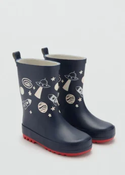 Dzieci MANGO Buty*Kalosze z motywem kosmosu