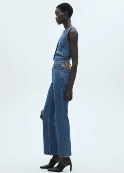 MANGO Kamizelki*Kamizelka dżinsowa z kontrastowym wykończeniem