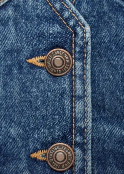 MANGO Kamizelki*Kamizelka dżinsowa z kontrastowym wykończeniem