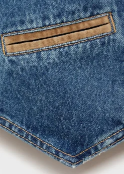 MANGO Kamizelki*Kamizelka dżinsowa z kontrastowym wykończeniem