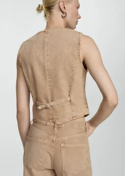 MANGO Kurtki|Kamizelki*Kamizelka dżinsowa ze szwami