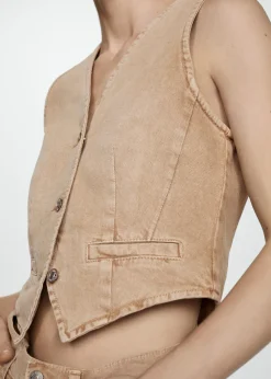 MANGO Kurtki|Kamizelki*Kamizelka dżinsowa ze szwami