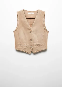 MANGO Kurtki|Kamizelki*Kamizelka dżinsowa ze szwami