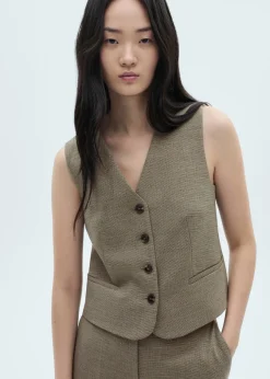 MANGO Kamizelki*Kamizelka garniturowa w drobną pepitkę