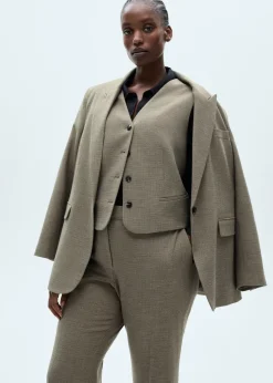 MANGO Kamizelki*Kamizelka garniturowa w drobną pepitkę