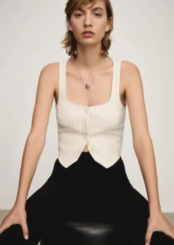 MANGO Kamizelki*Kamizelka garniturowa w paski