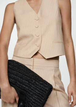 MANGO Kamizelki*Kamizelka garniturowa w paski