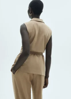 MANGO Kamizelki*Kamizelka garniturowa wiązana w talii