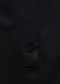 MANGO Kamizelki*Kamizelka lniana na guziki